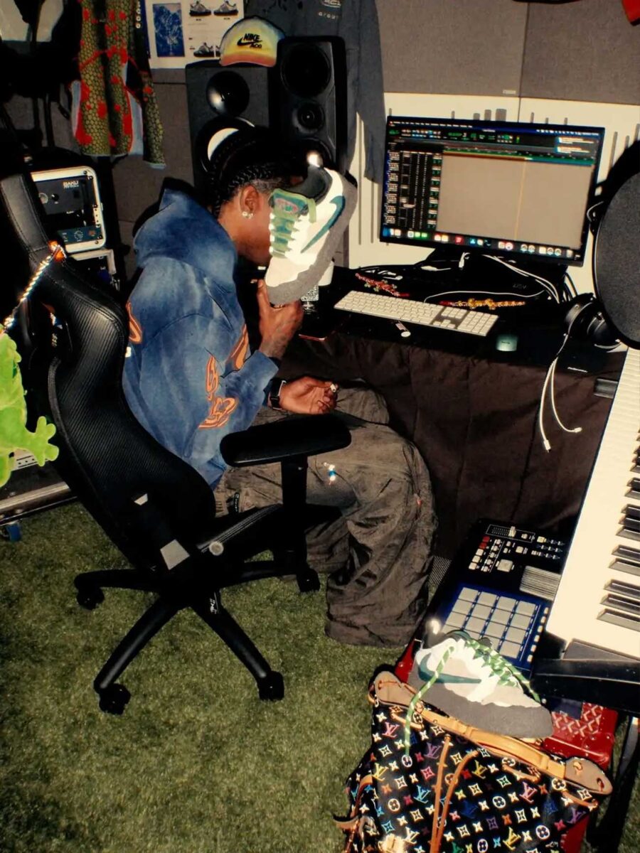 Travis Scott and his Cactus Plant Flea Market x Nike Flea 1 collaboration