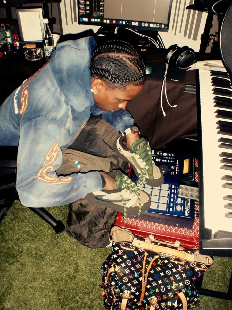 Travis Scott and his Cactus Plant Flea Market x Nike Flea 1 collaboration