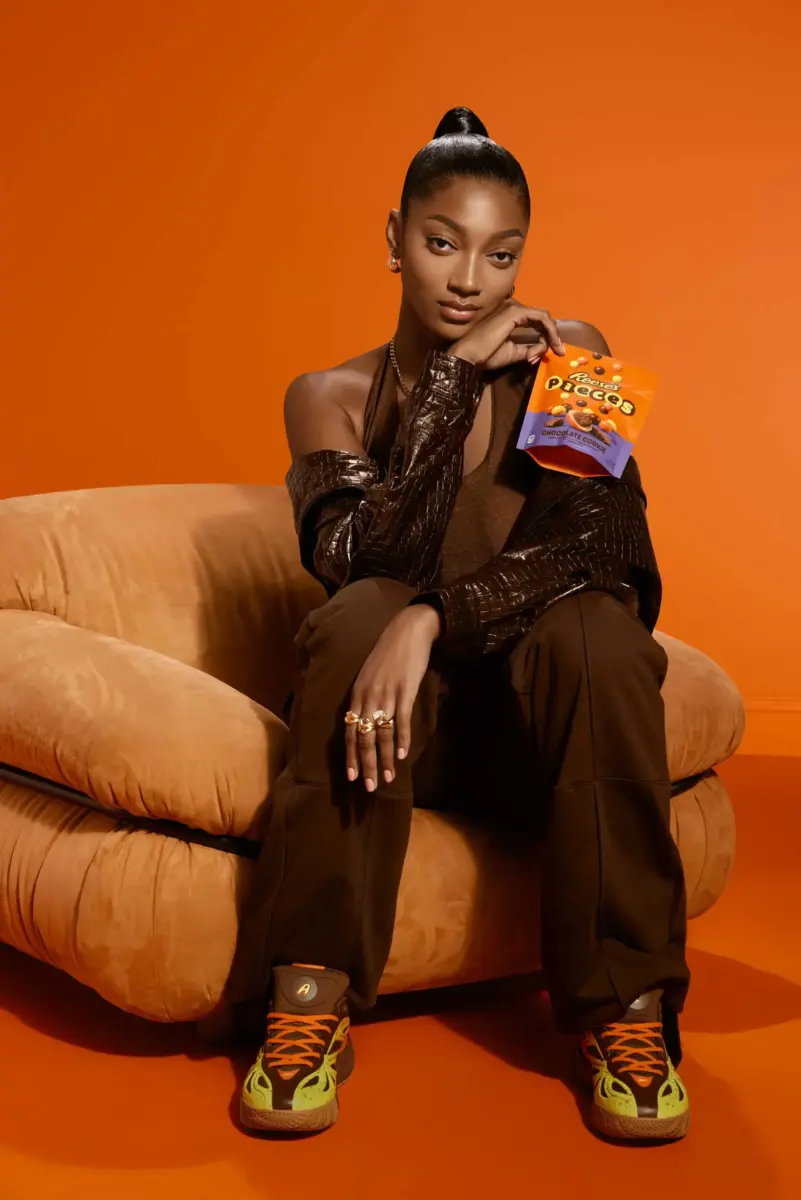 Angel Reese for the Reese’s x Reebok Angel Reese 1 collaboration